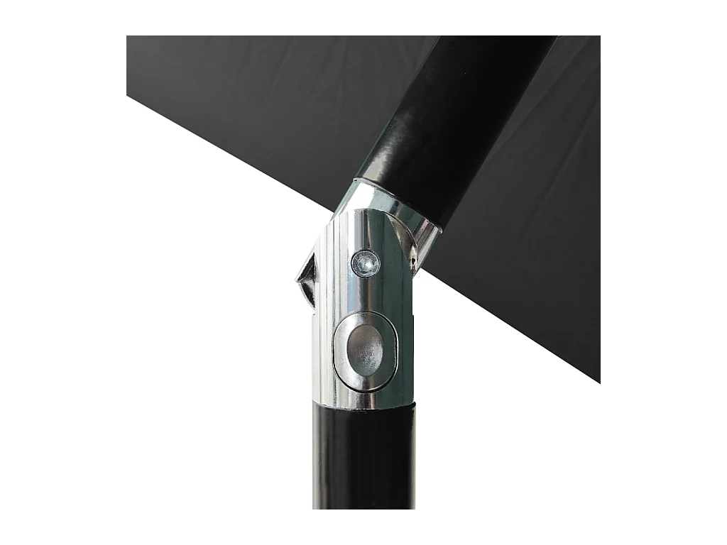 Parasol avec LED et mât en acier Anthracite 2x3 m
