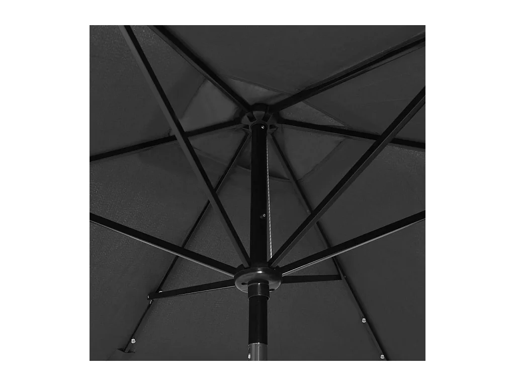 Parasol avec LED et mât en acier Anthracite 2x3 m