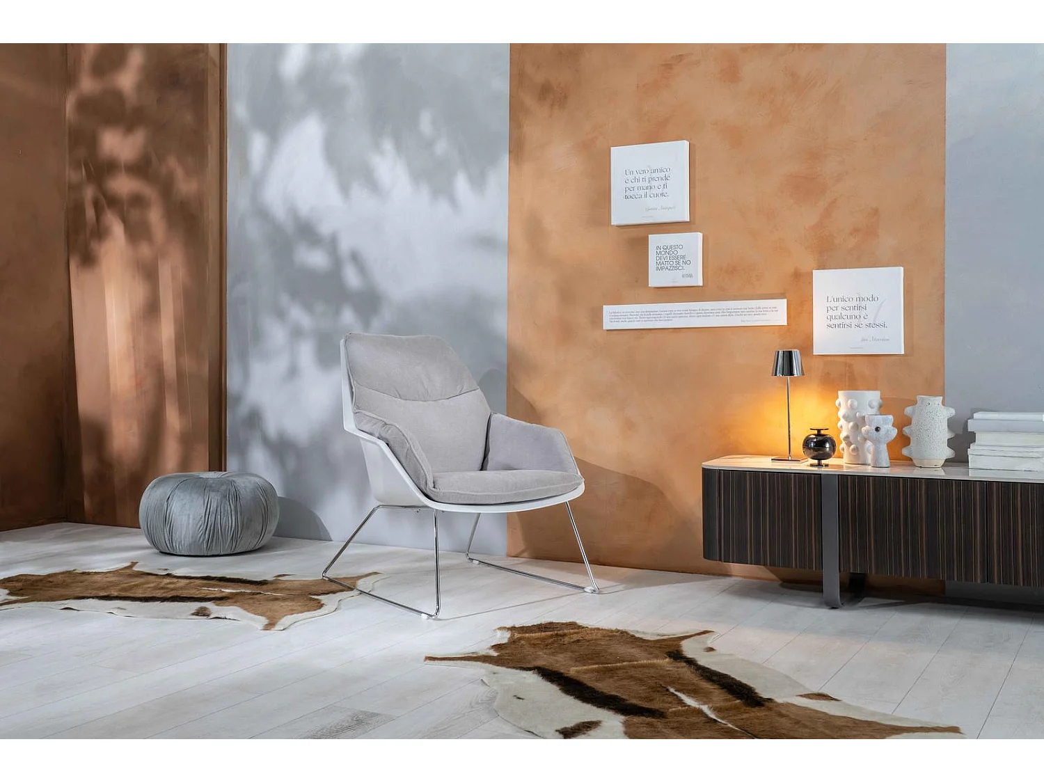 Grace Fauteuil en polypropylène gris