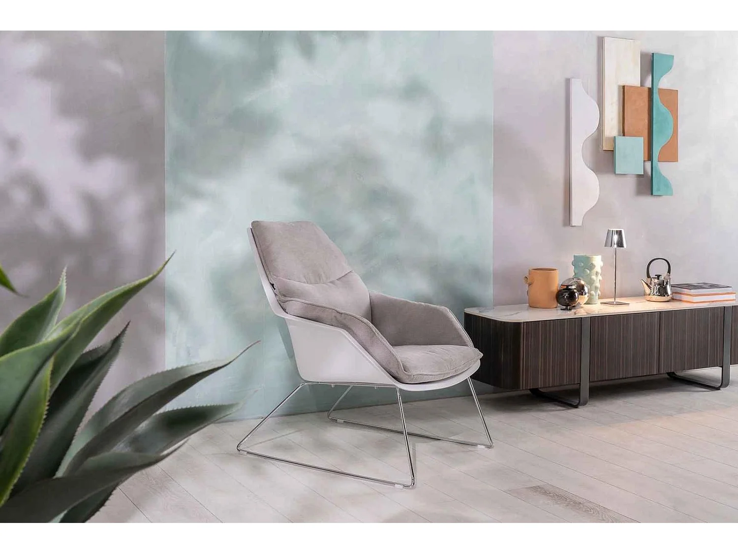 Grace Fauteuil en polypropylène gris