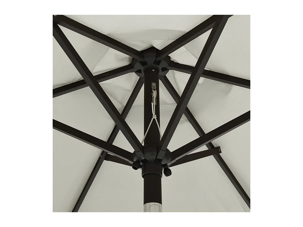 Parasol avec lumières LED Sable 200x211 cm Aluminium