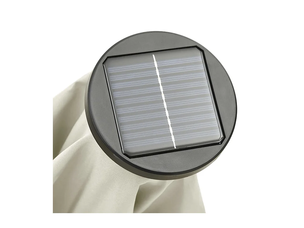 Parasol avec lumières LED Sable 200x211 cm Aluminium