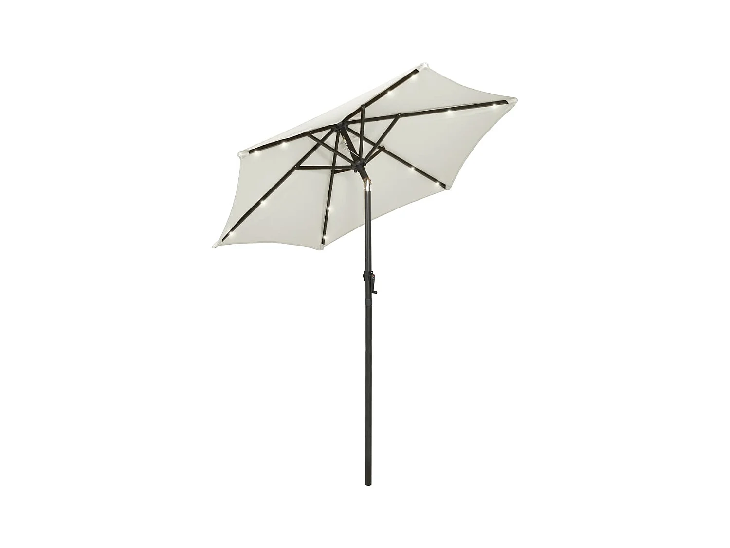 Parasol avec lumières LED Sable 200x211 cm Aluminium