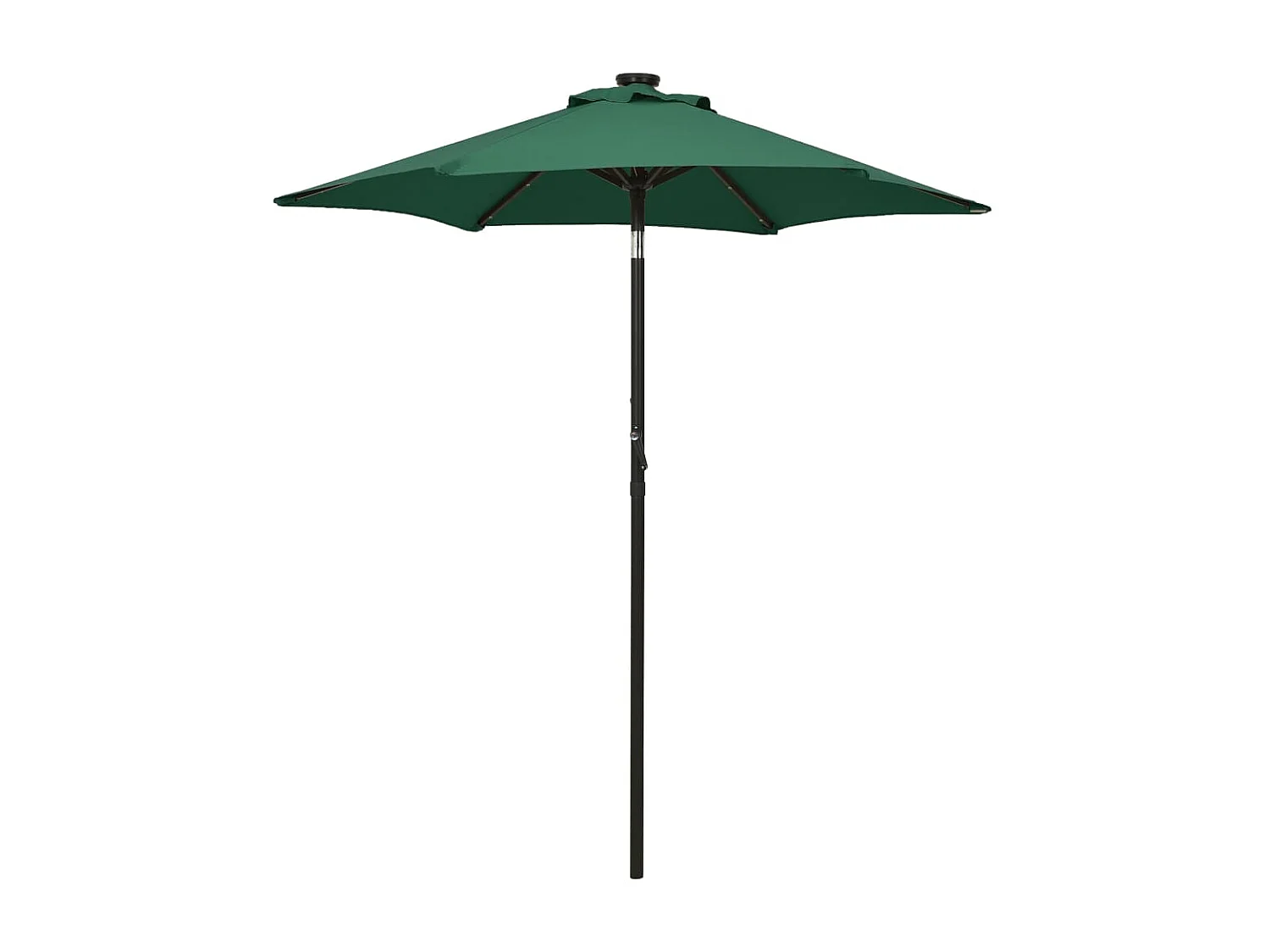 Guarda-sol c/ luzes LED 200x211 cm alumínio verde