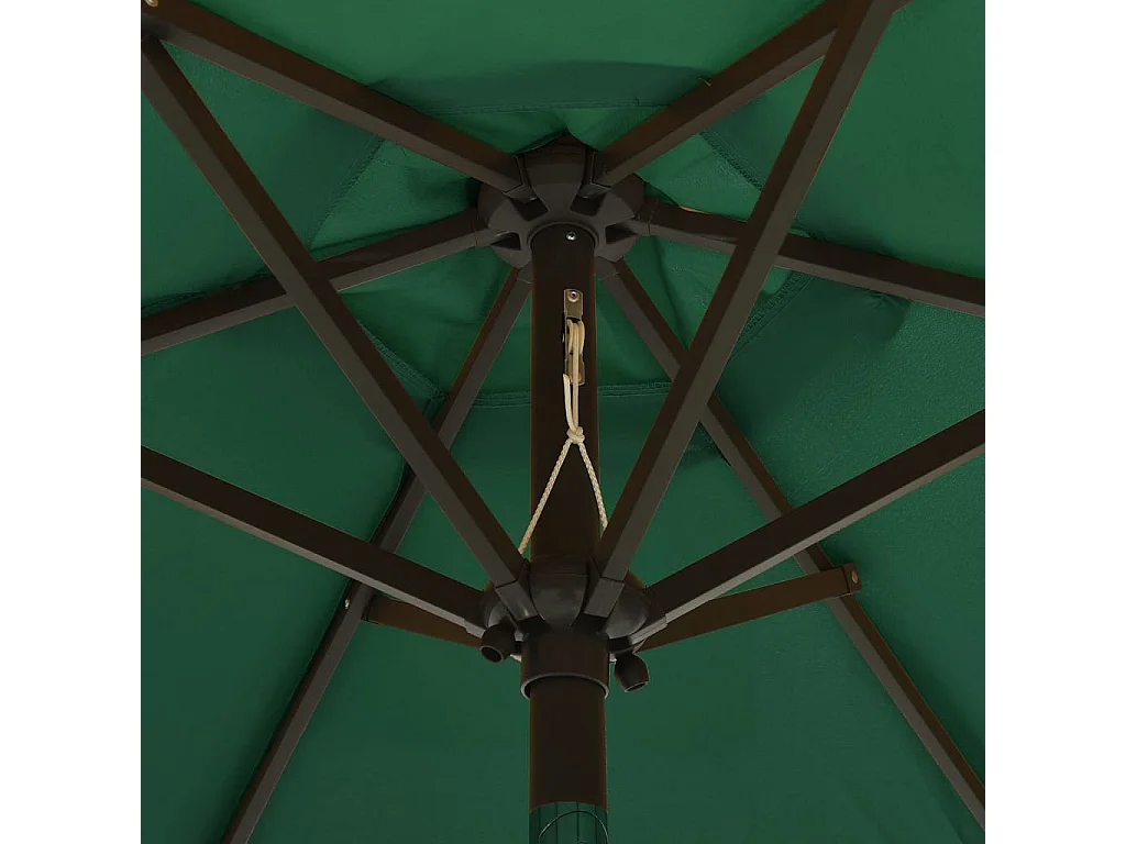 Parasol avec lumières LED Vert 200x211 cm Aluminium