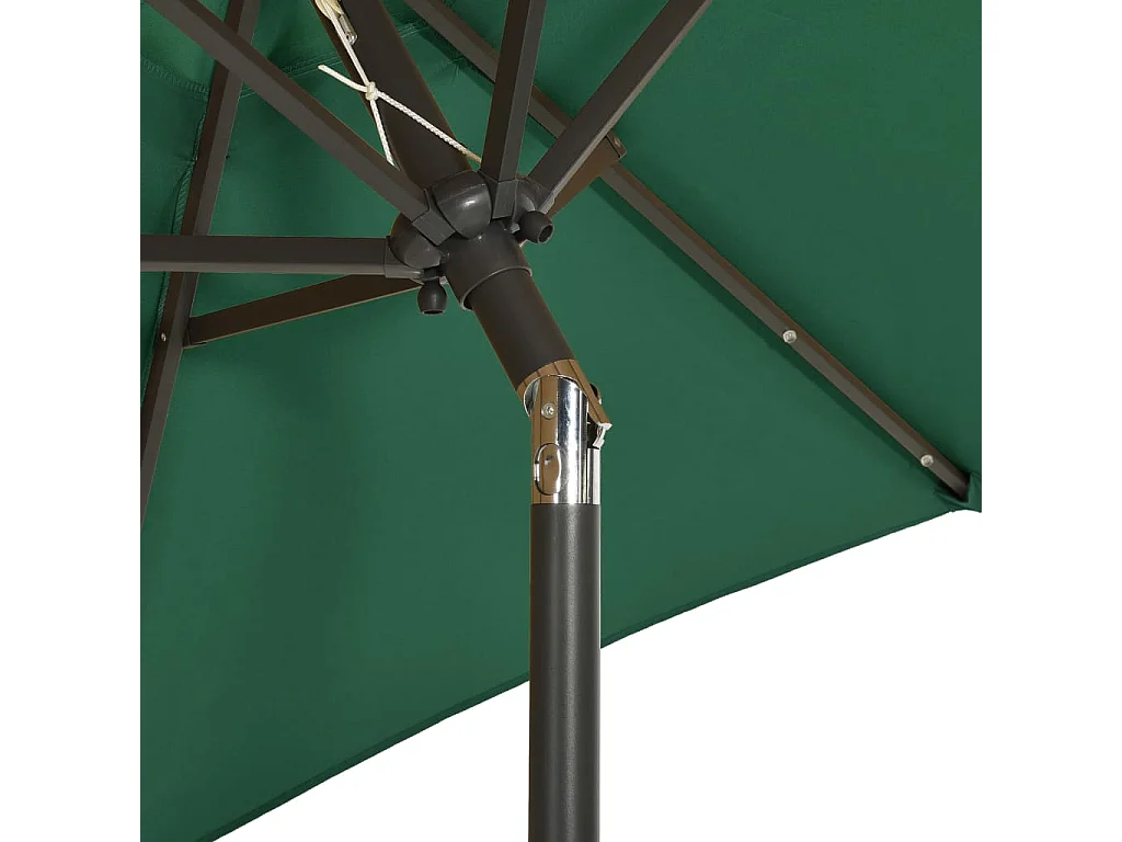 Parasol avec lumières LED Vert 200x211 cm Aluminium