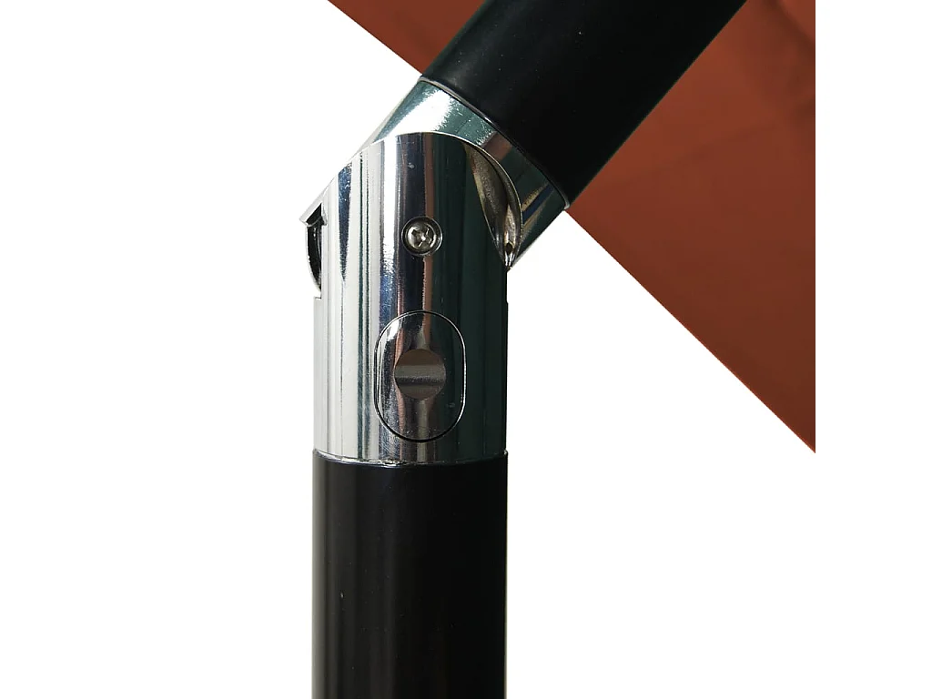 Sombrilla de 3 niveles con poste de aluminio terracota 2,5x2,5m