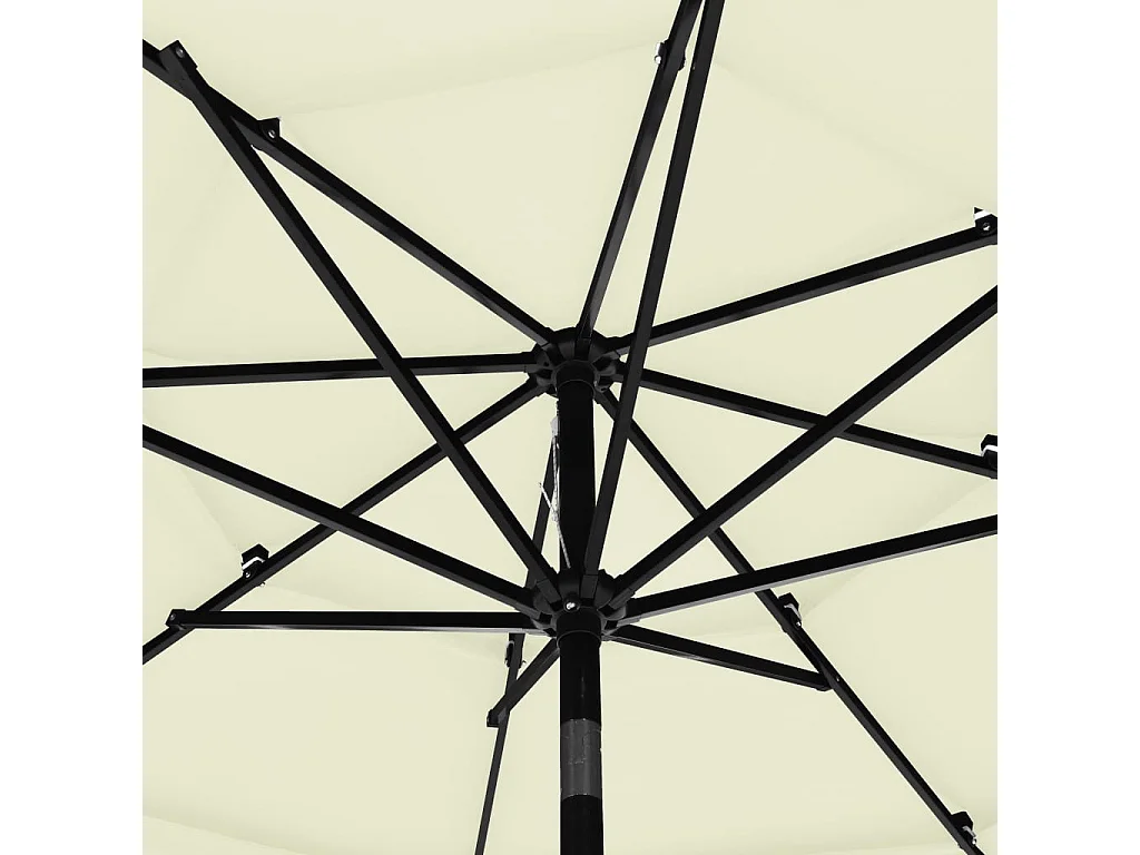 Parasol à 3 niveaux avec mât en aluminium Sable 3 m