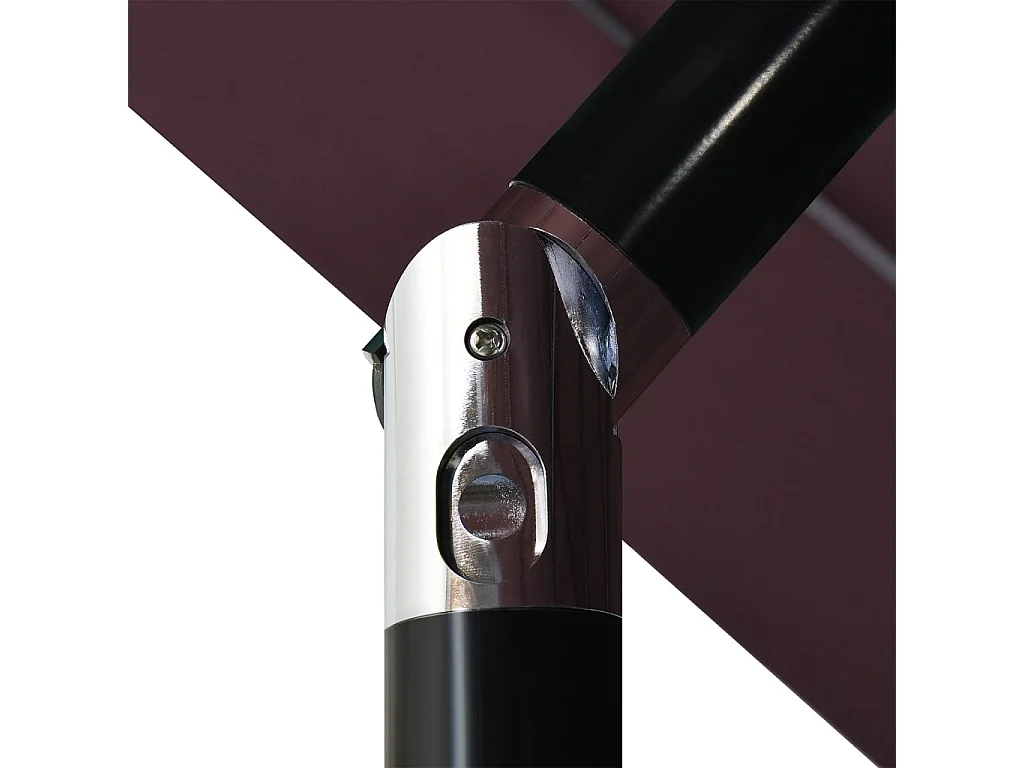 Guarda-sol de 3 camadas com poste de alumínio 3,5 m bordô