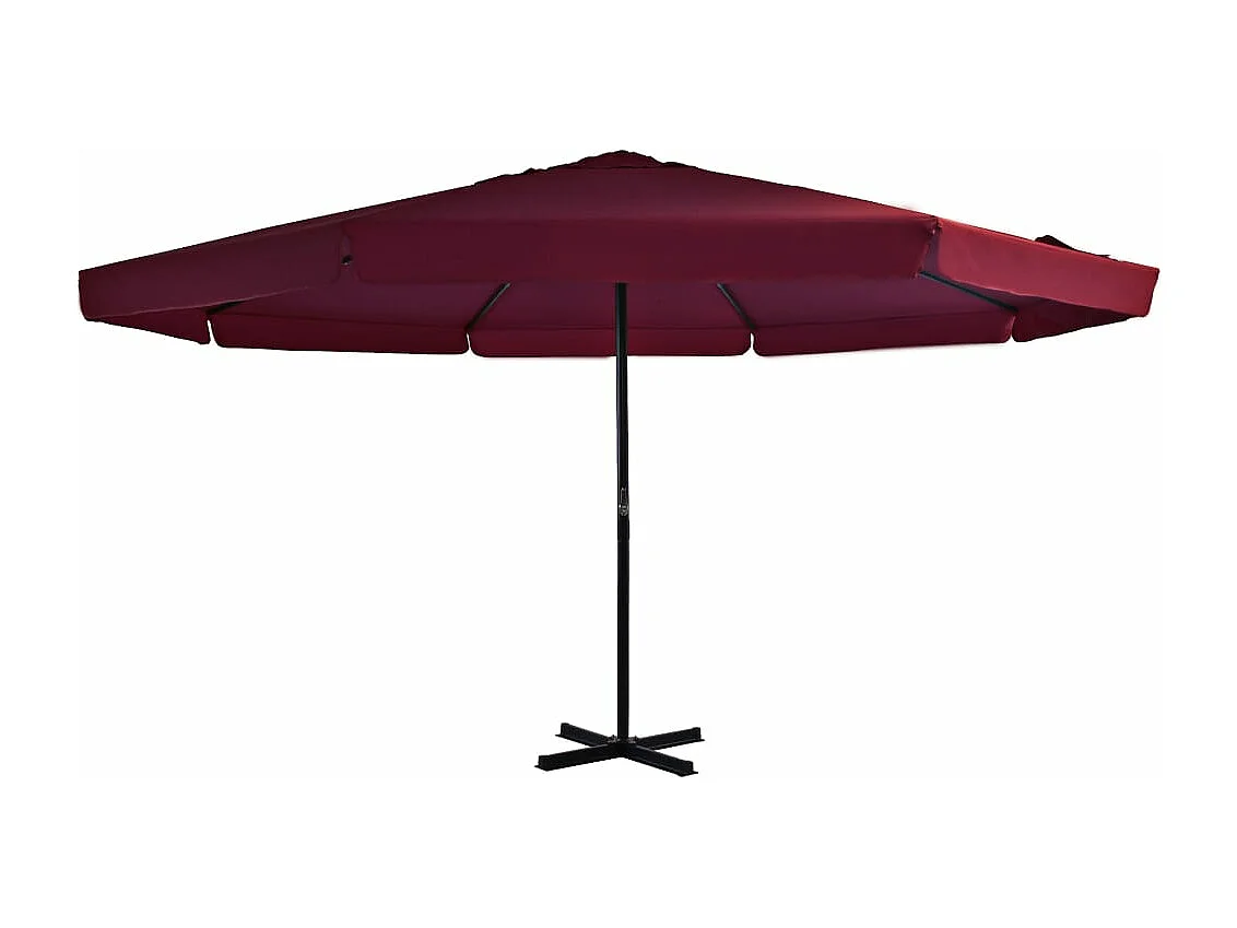 Sombrilla de jardín con palo de aluminio rojo burdeos 500 cm