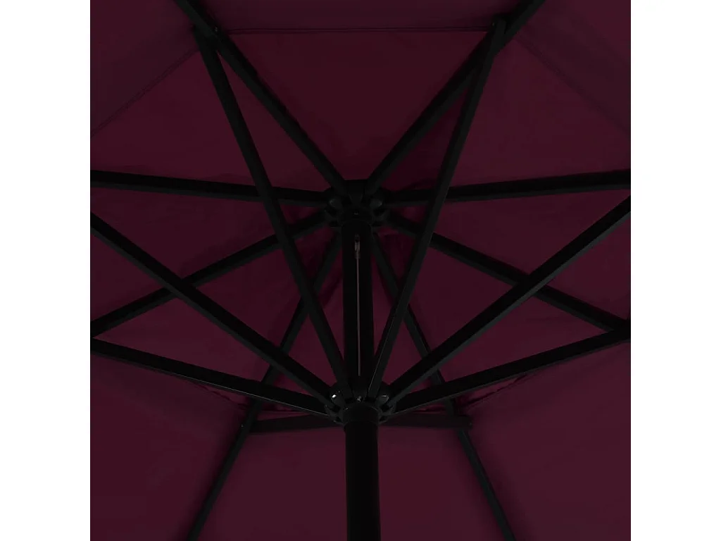 Sombrilla de jardín con palo de aluminio rojo burdeos 500 cm