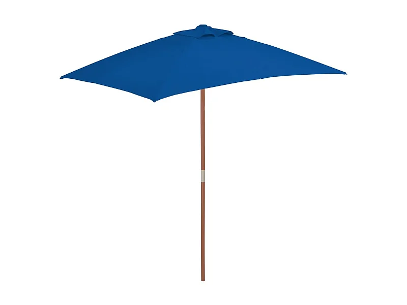 Parasol met houten paal 150x200 cm blauw