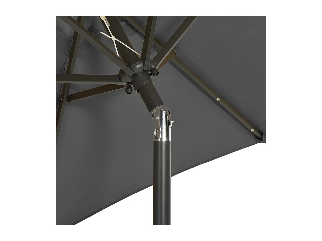 Parasol avec lumières LED Anthracite 200x211 cm Aluminium