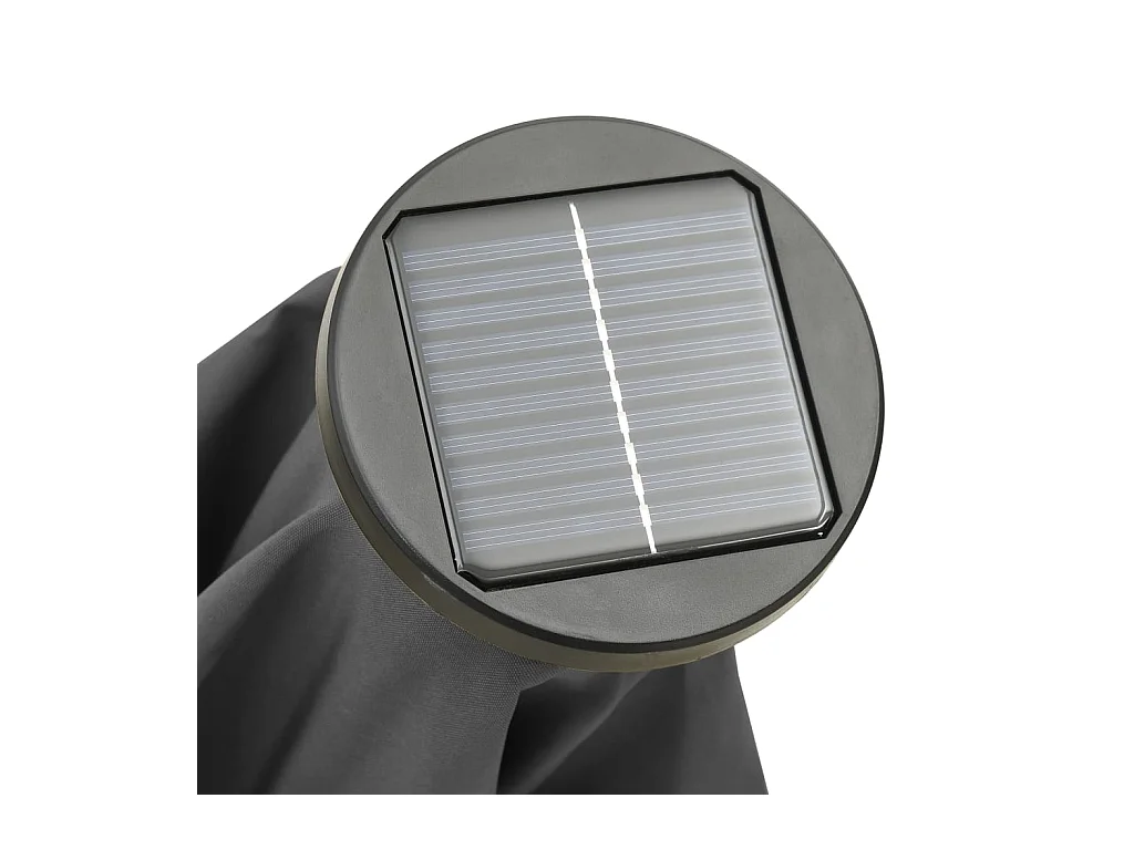 Parasol avec lumières LED Anthracite 200x211 cm Aluminium