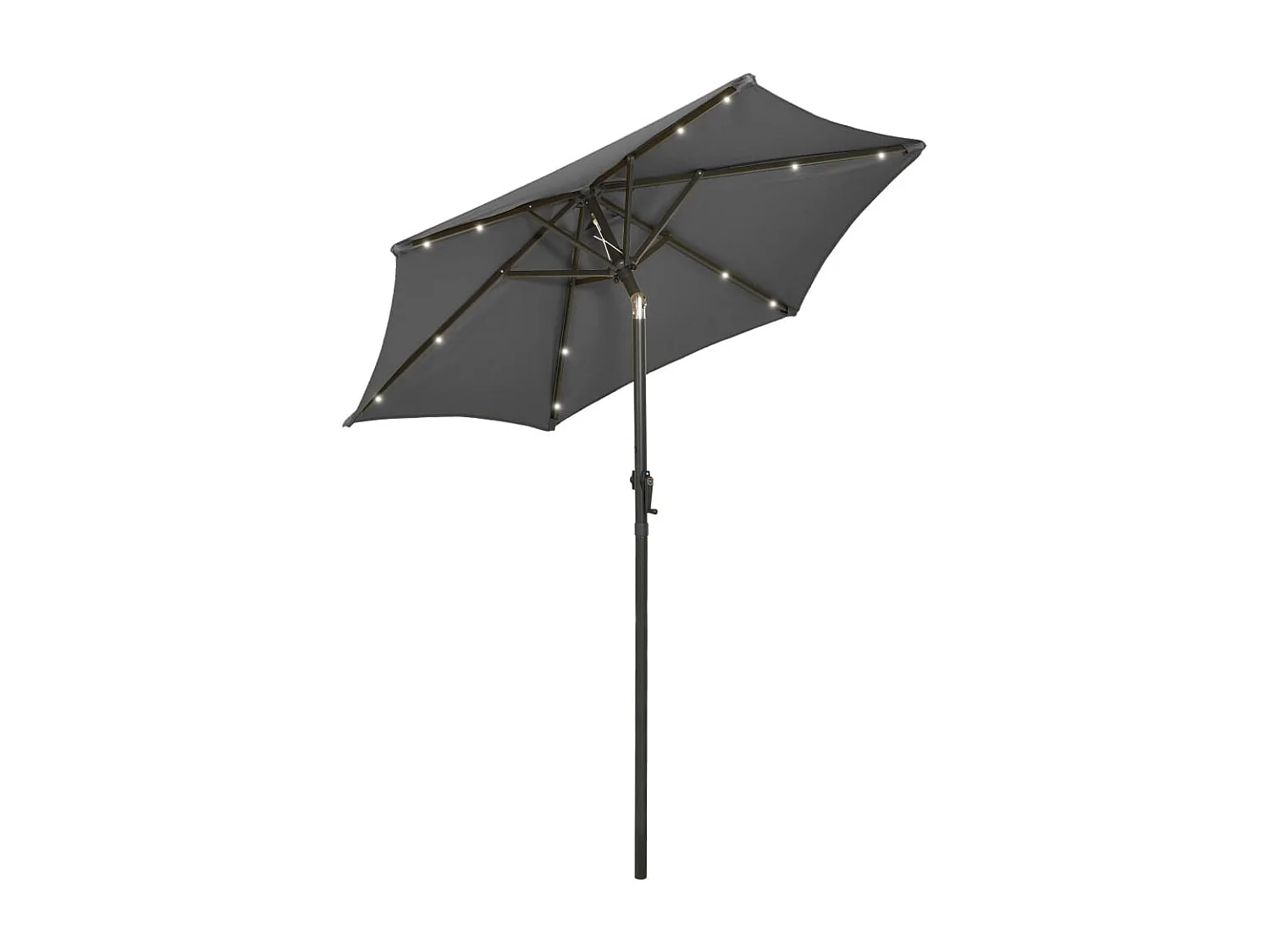 Parasol avec lumières LED Anthracite 200x211 cm Aluminium