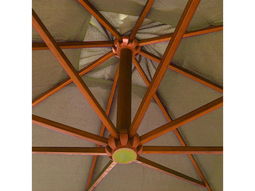 Guarda-sol suspenso c/ poste 3x3 m abeto maciço cinza-acast.