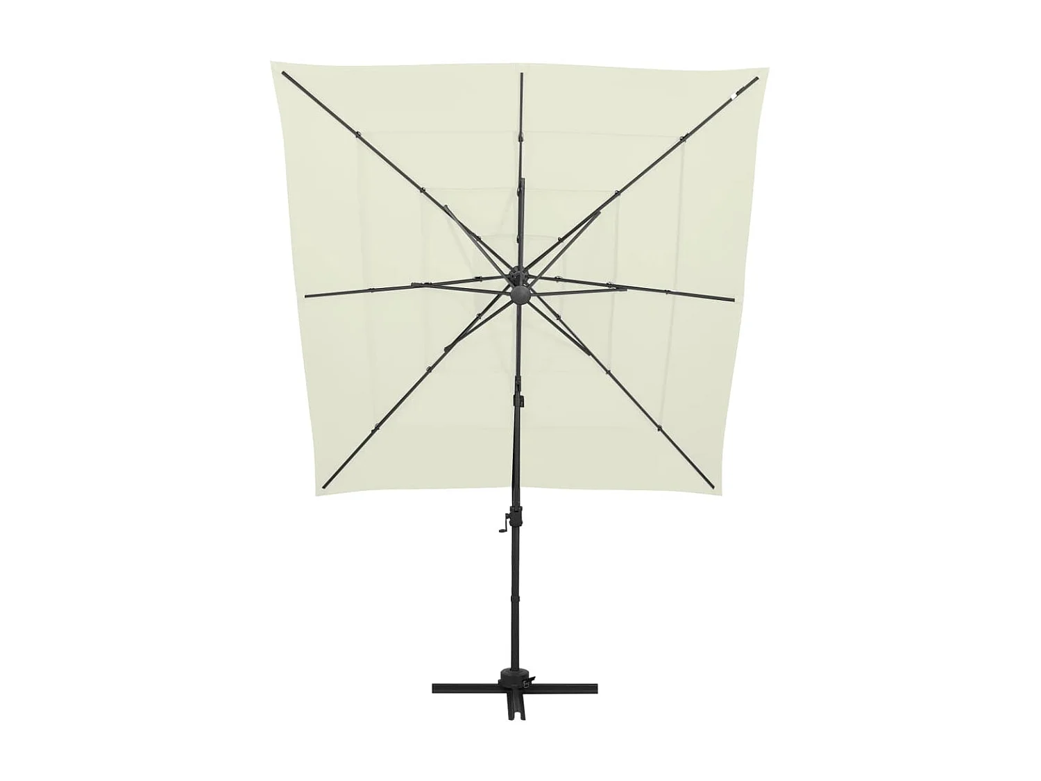 Parasol à 4 niveaux avec mât en aluminium Sable 250x250 cm
