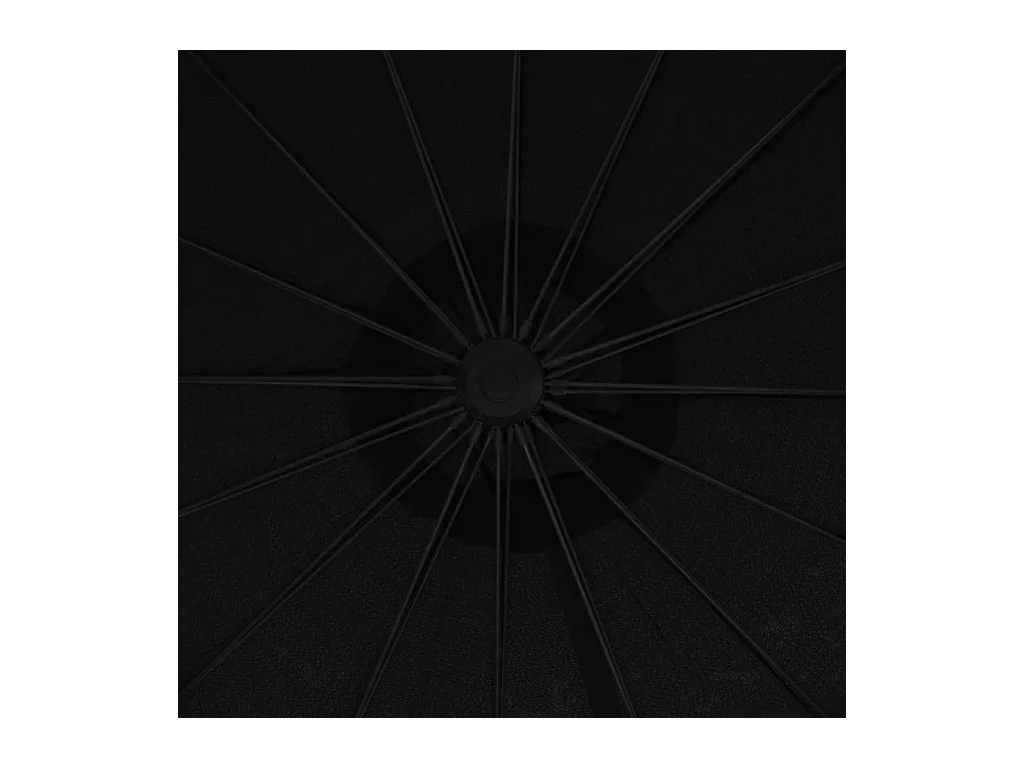Parasol suspendu Noir 3 m Mât en aluminium