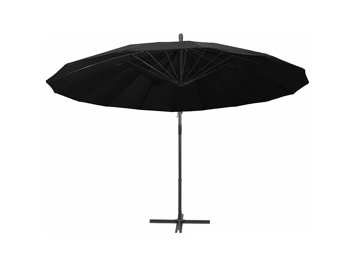 Parasol suspendu Noir 3 m Mât en aluminium