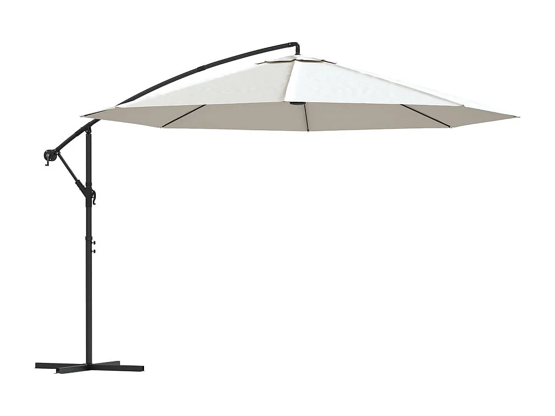 Guarda-sol cantilever 3,5 m branco areia