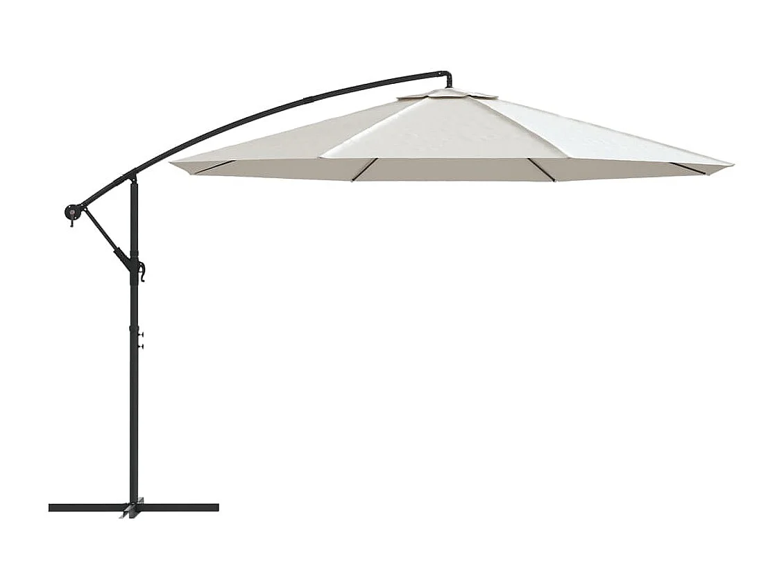 Guarda-sol cantilever 3,5 m branco areia