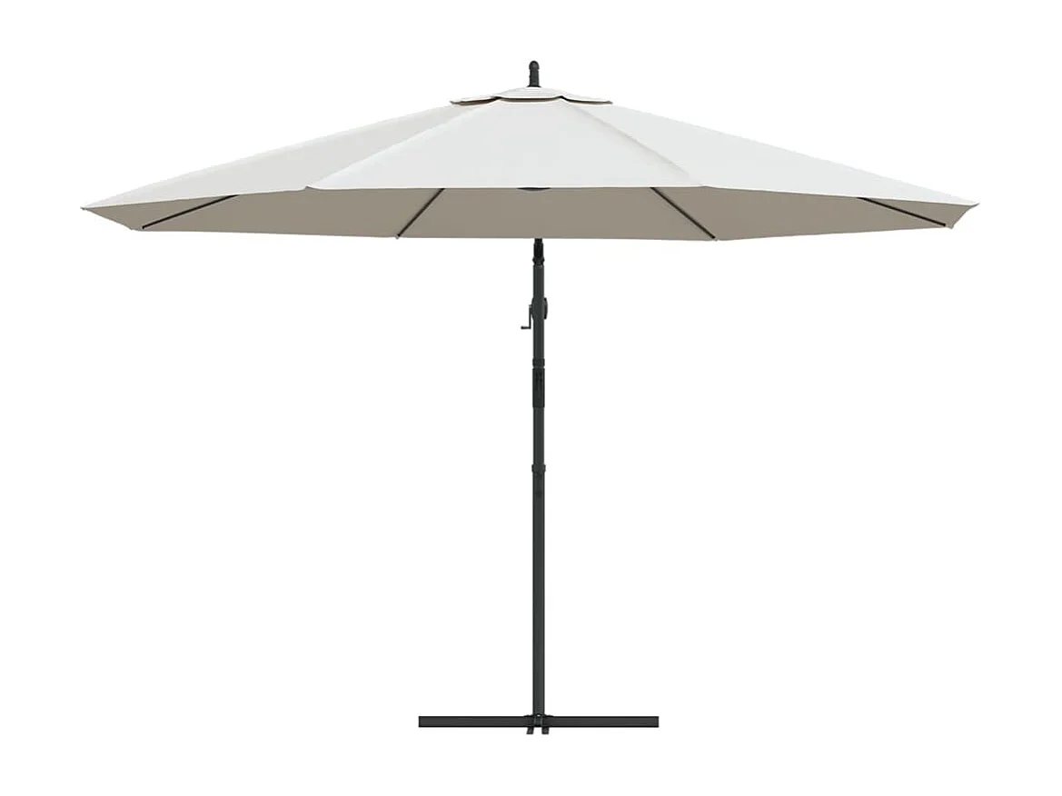 Guarda-sol cantilever 3,5 m branco areia