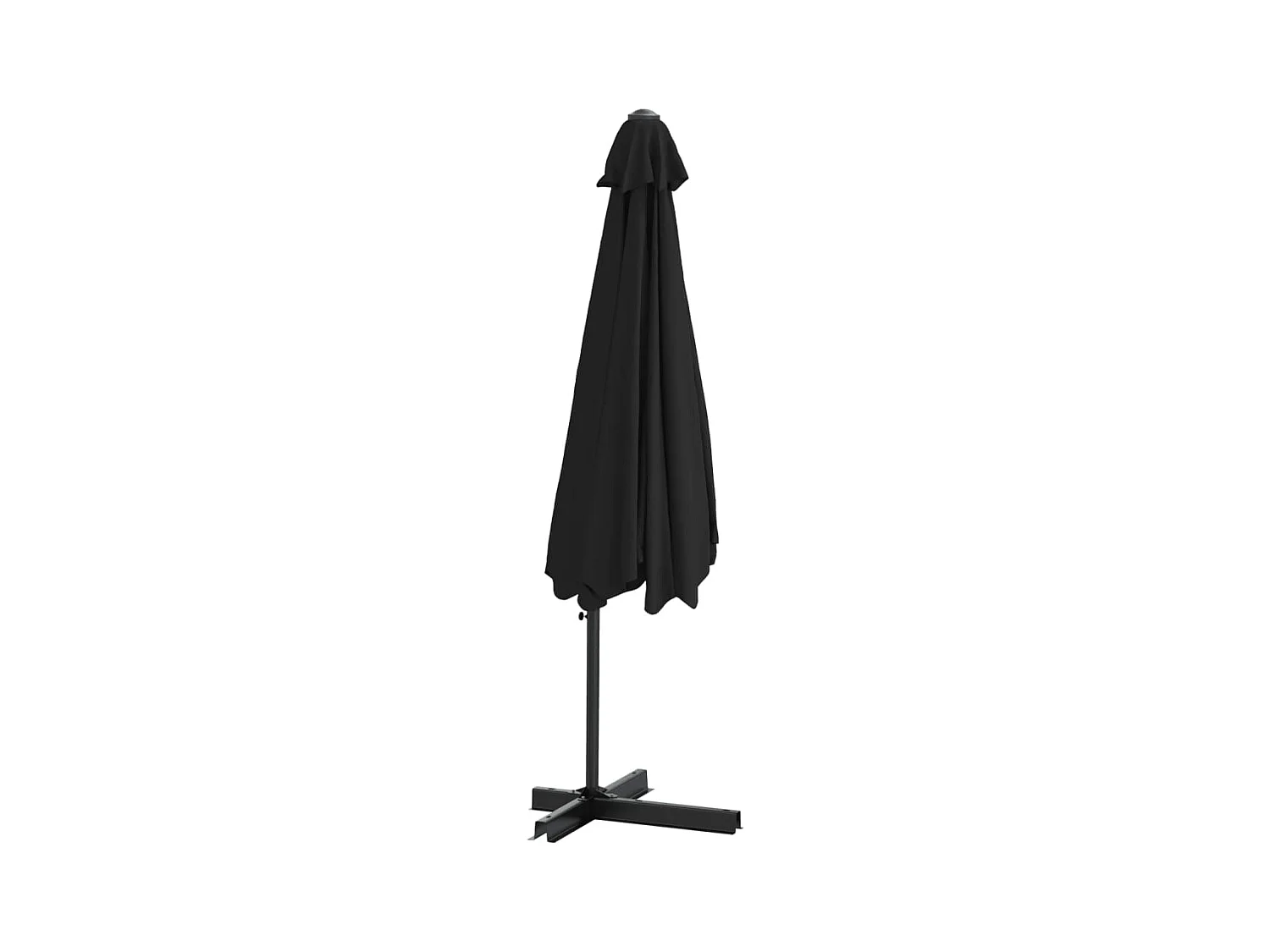 Parasol d'extérieur avec mât en acier 300 cm Noir