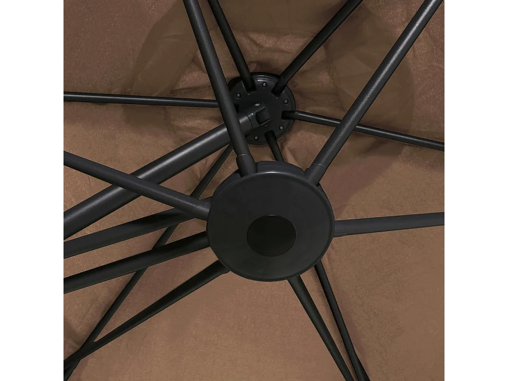Parasol met stalen paal 300 cm taupe