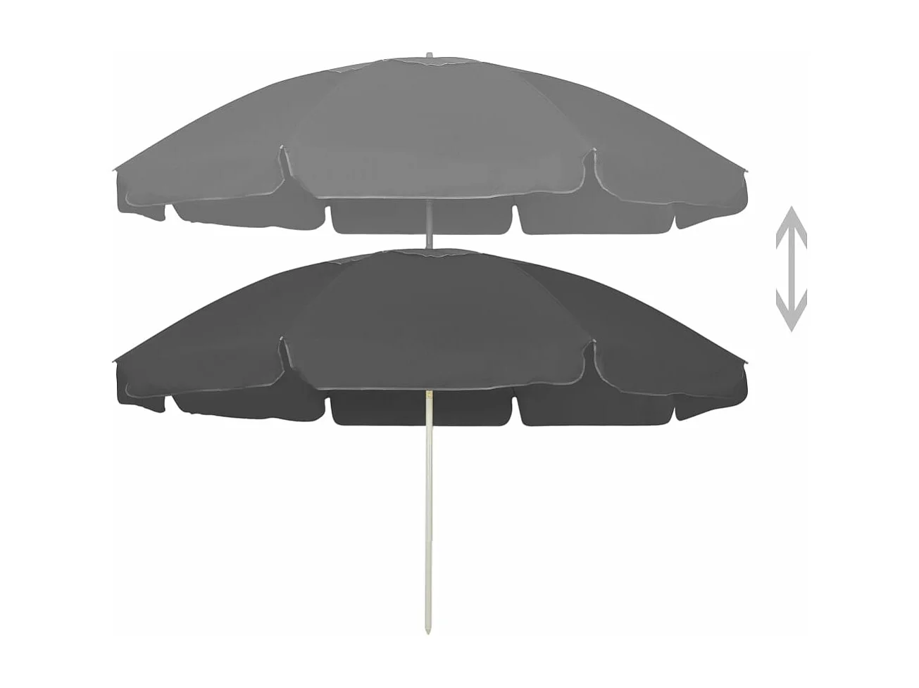 Guarda-sol de praia 240 cm antracite