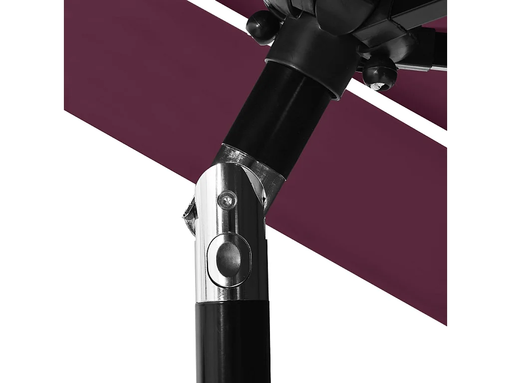 Parasol à 3 niveaux avec mât en aluminium Bordeaux 2,5 m
