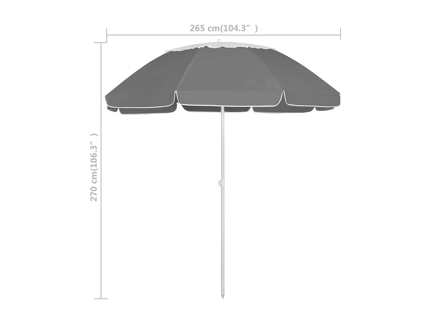 Parasol de plage Anthracite 300 cm