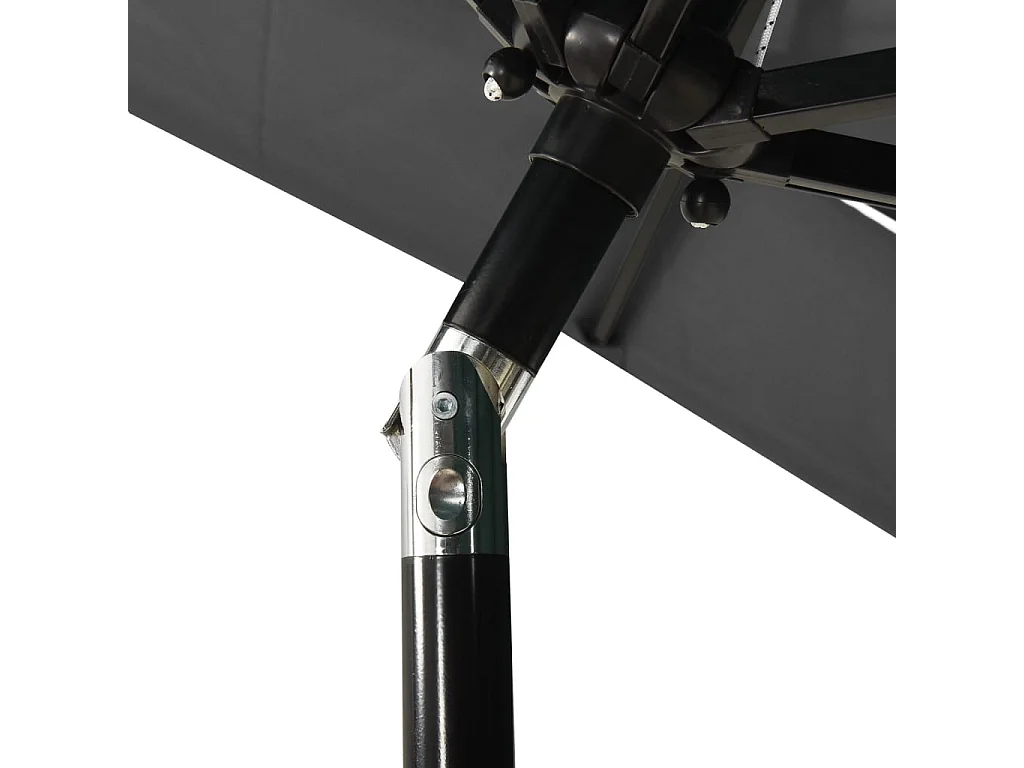 Sombrilla de 3 niveles con poste de aluminio antracita 2x2 m