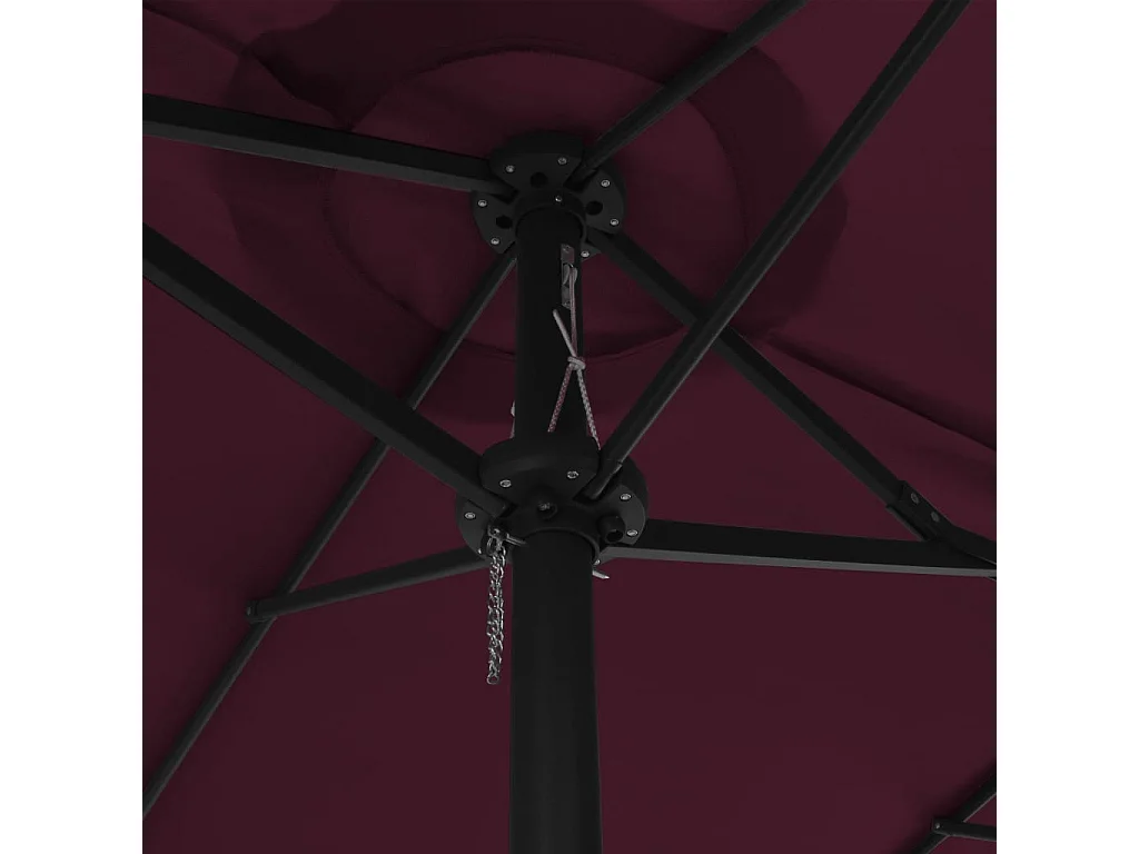 Guarda-sol exterior c/ poste alumínio 460x270cm vermelho bordô