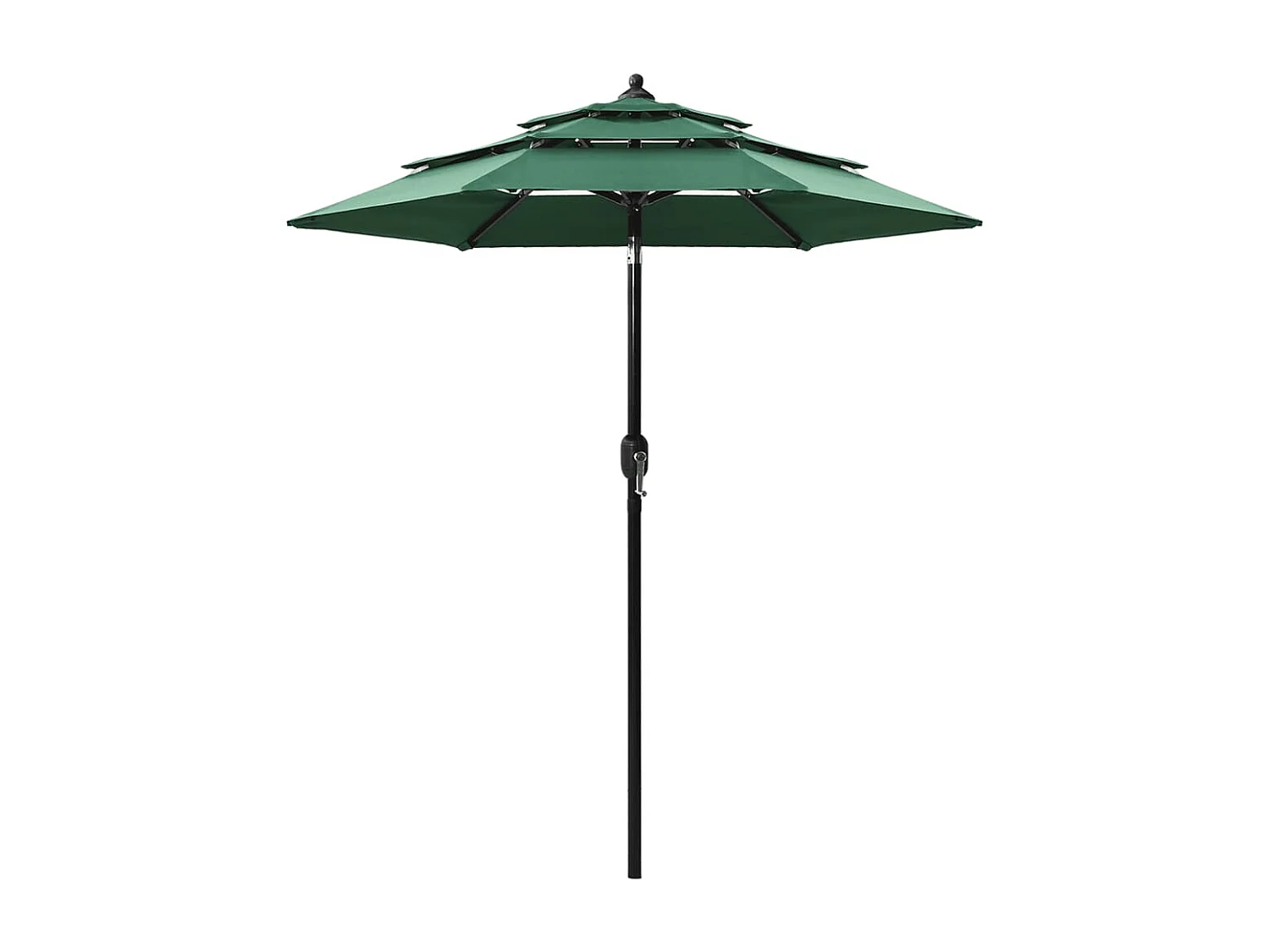 Parasol à 3 niveaux avec mât en aluminium Vert 2 m