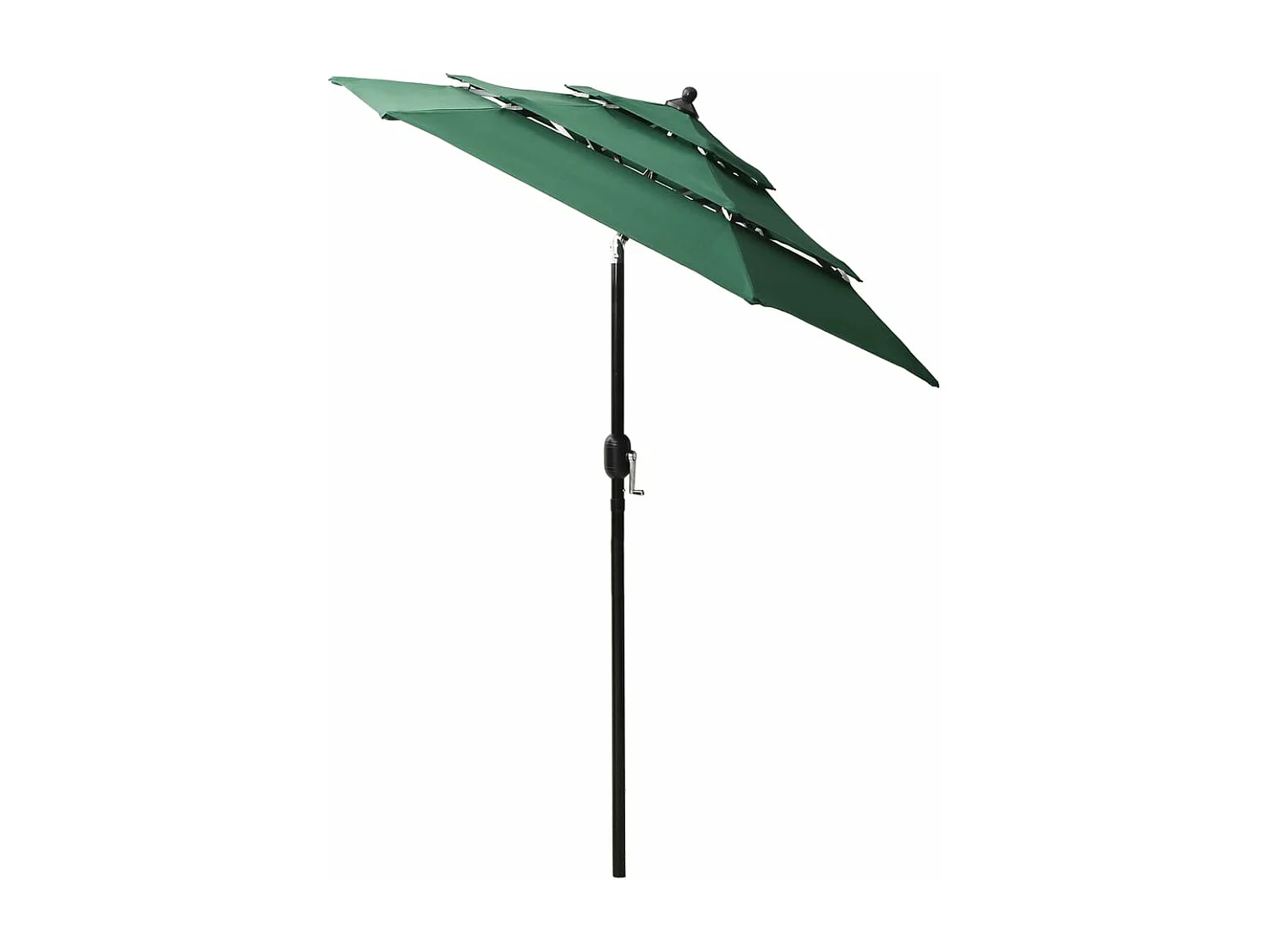 Parasol à 3 niveaux avec mât en aluminium Vert 2 m