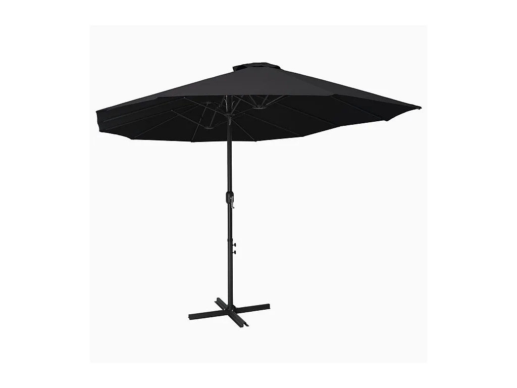Parasol d'extérieur et poteau en aluminium 460 x 270 cm Noir