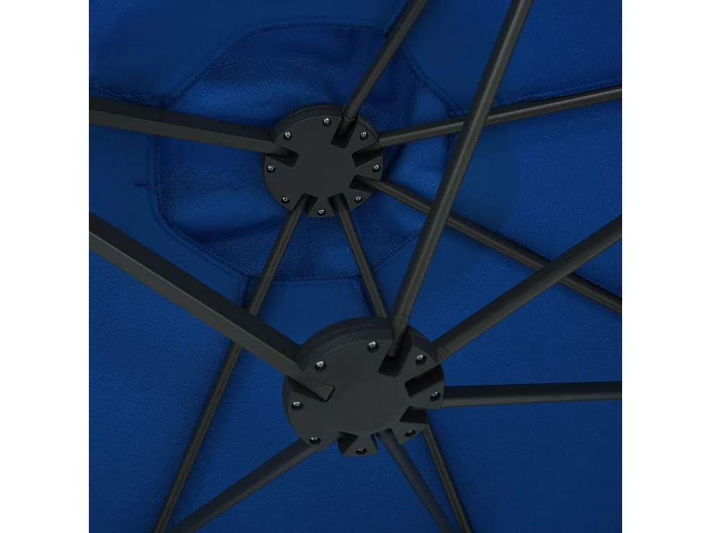 Guarda-sol de exterior c/ poste alumínio 460x270 cm azul