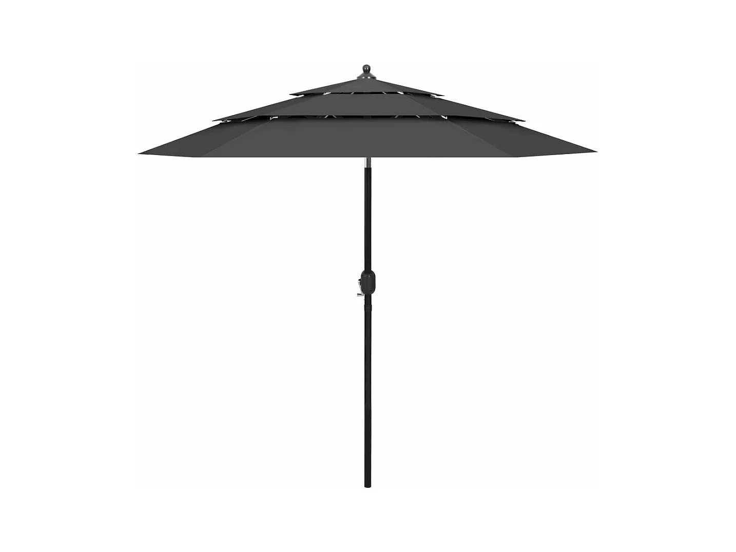 Parasol à 3 niveaux avec mât en aluminium Anthracite 2,5 m