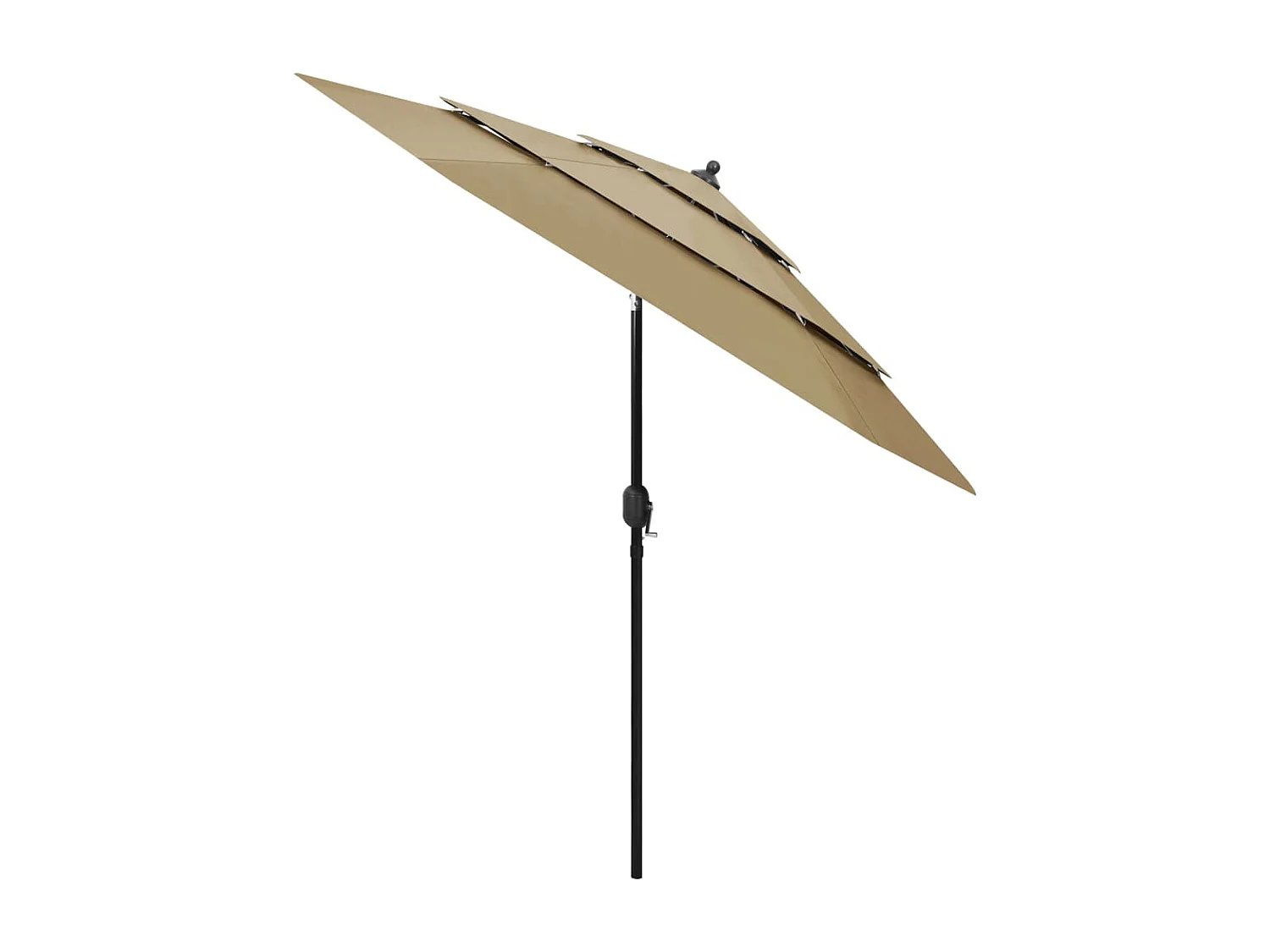 Sombrilla de 3 niveles con poste de aluminio gris taupé 2,5 m