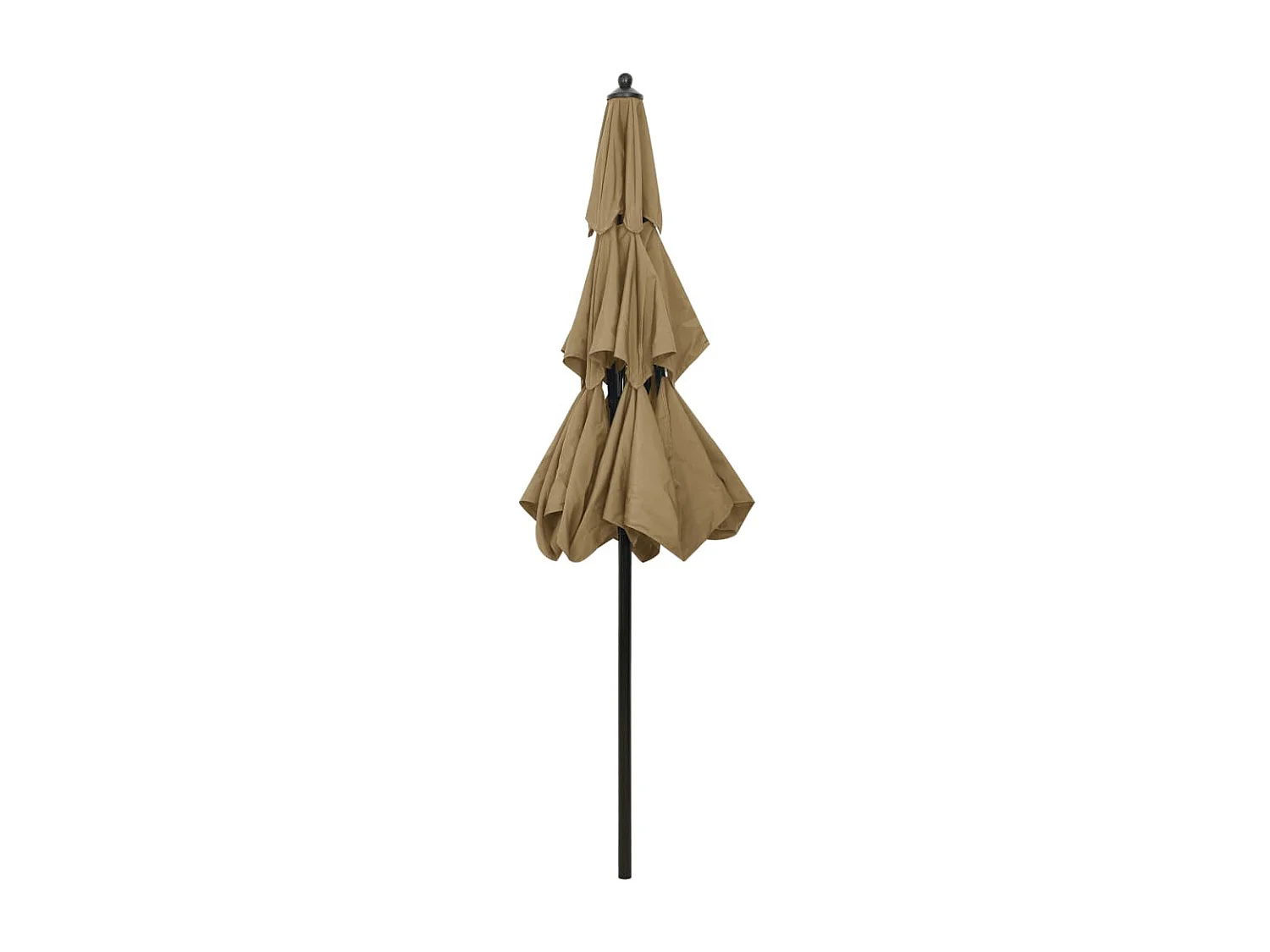Sombrilla de 3 niveles con poste de aluminio gris taupé 2,5 m