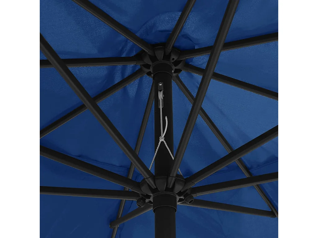 Guarda-sol exterior c/ poste metal 400 cm azul-ciano