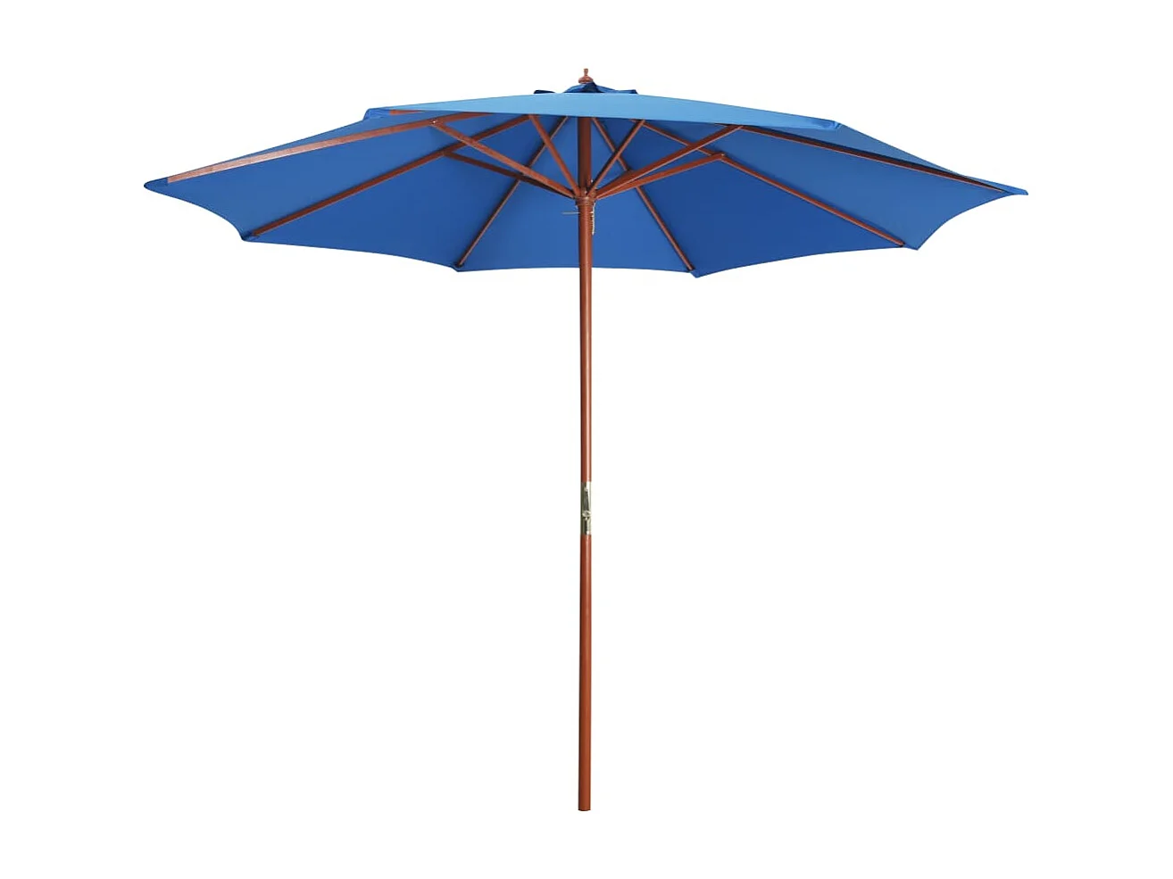 Parasol met houten paal 300x258 cm blauw