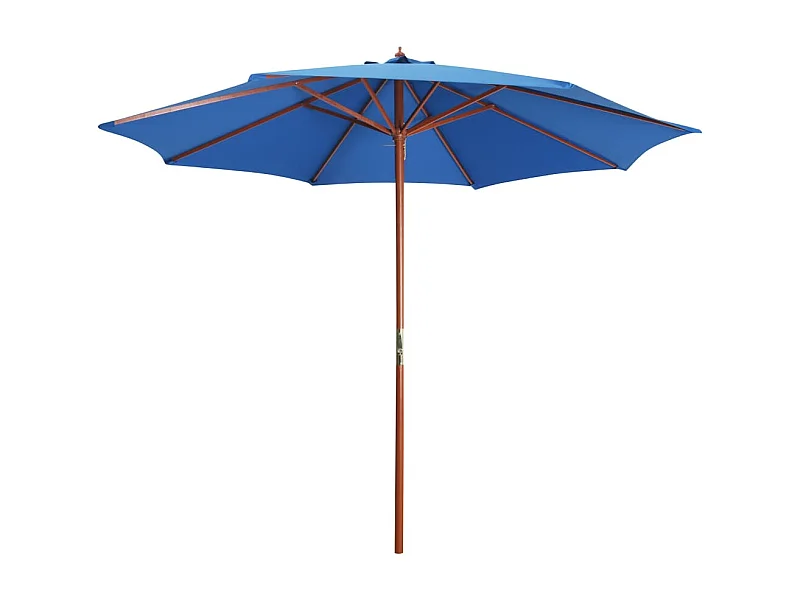 Parasol met houten paal 300x258 cm blauw