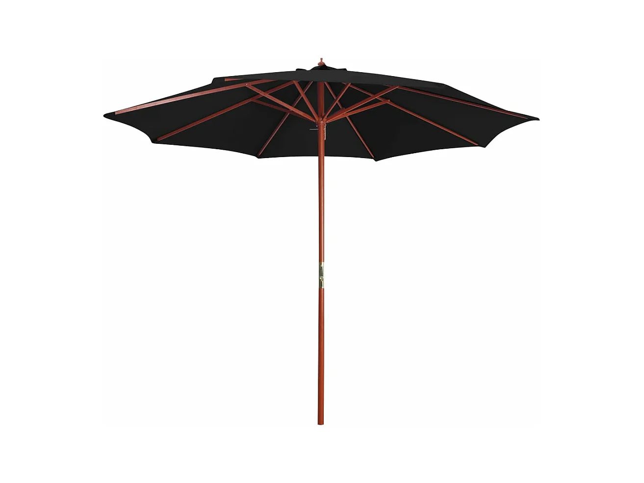 Parasol avec mât en bois 300x258 cm Noir