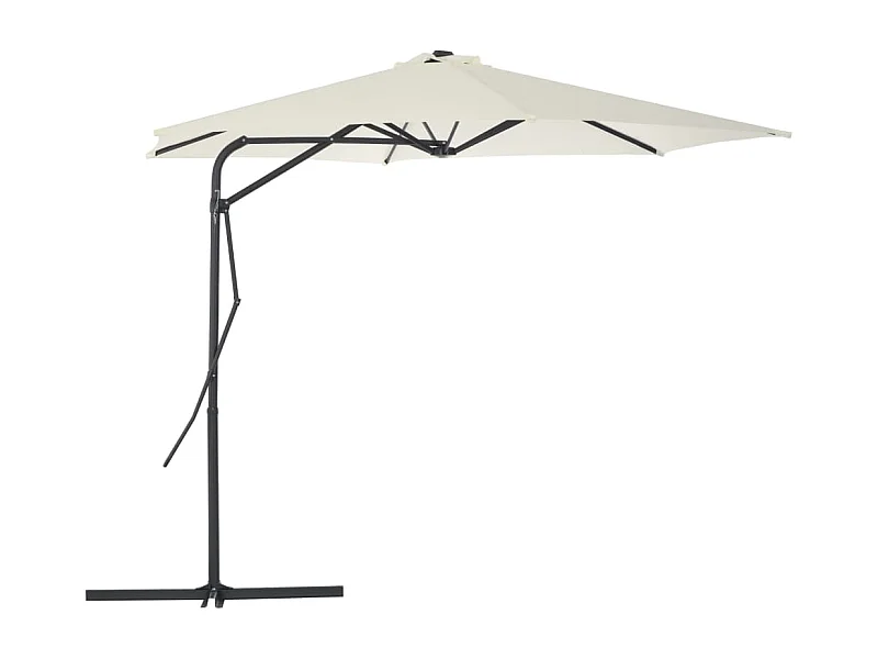 Sombrilla de jardín con palo de acero 300 cm arena