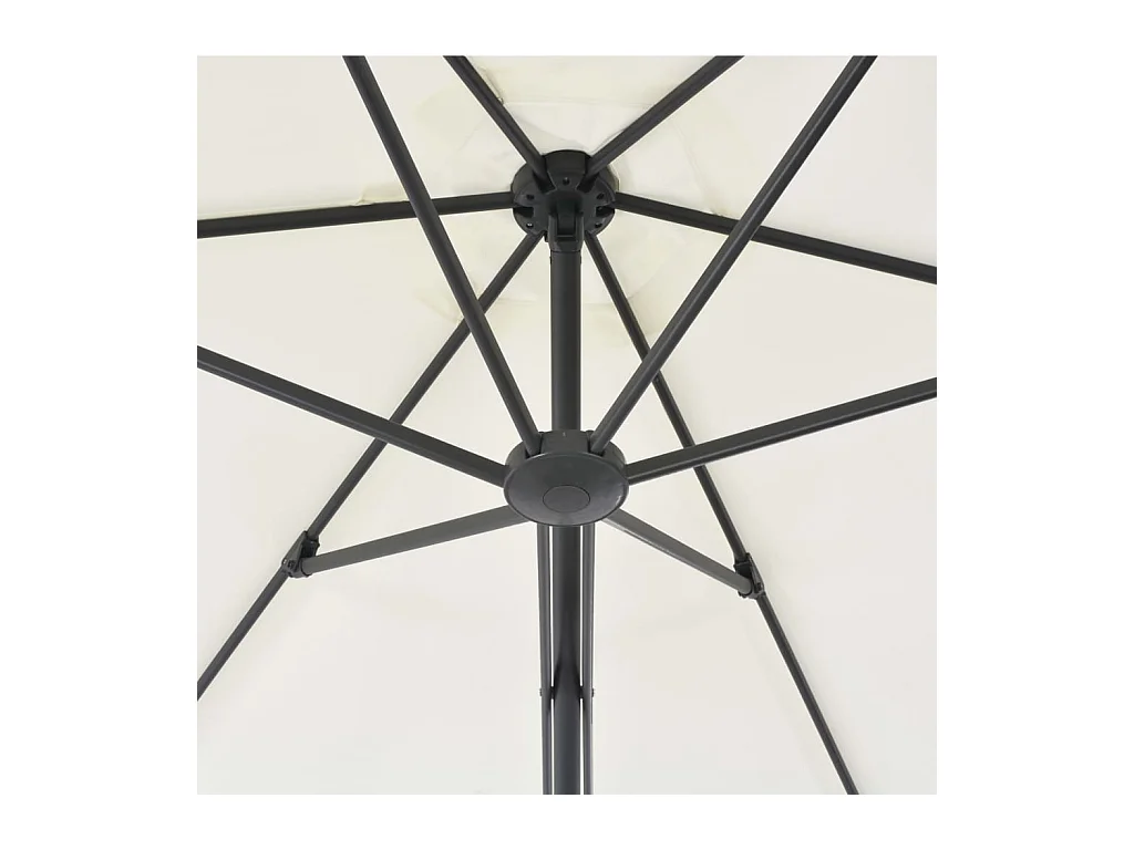 Parasol d'extérieur avec poteau en acier 300 cm Sable