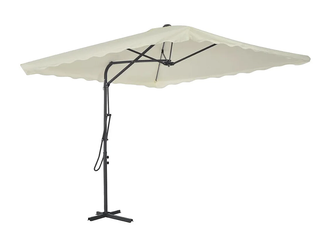 Sombrilla de jardín con palo de acero 250x250 cm arena