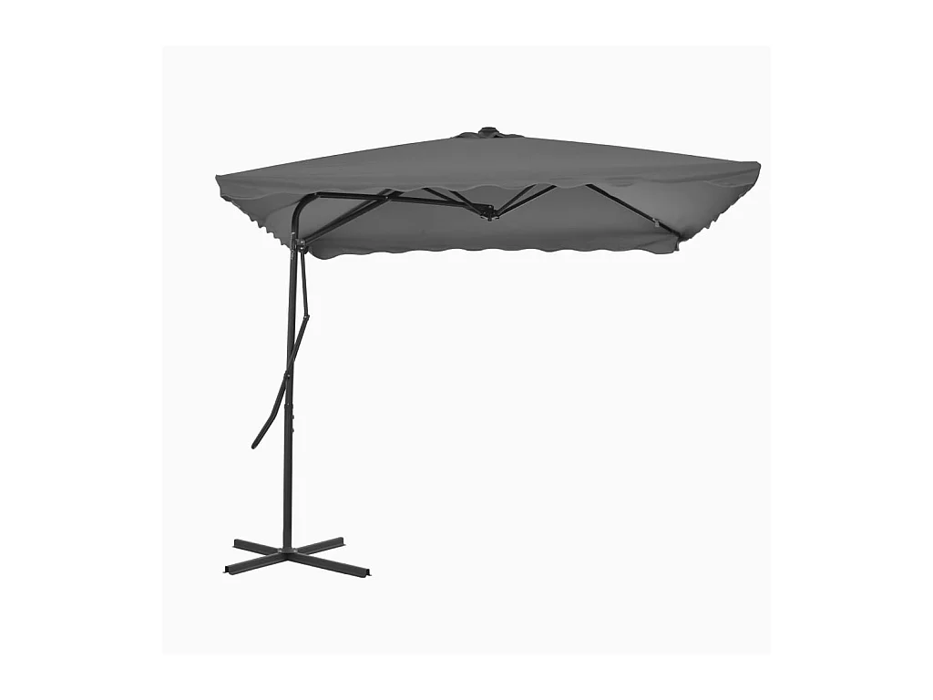 Parasol d'extérieur avec mât en acier 250 x 250 cm Anthracite