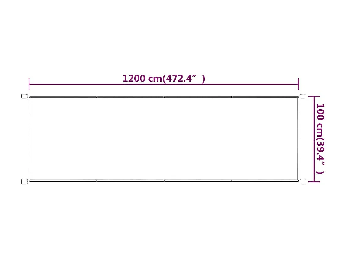 Auvent vertical Bleu 100x1200 cm Tissu oxford