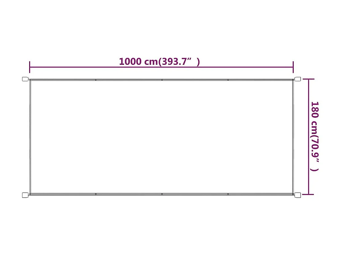 Auvent vertical Terre cuite 180x1000 cm Tissu oxford